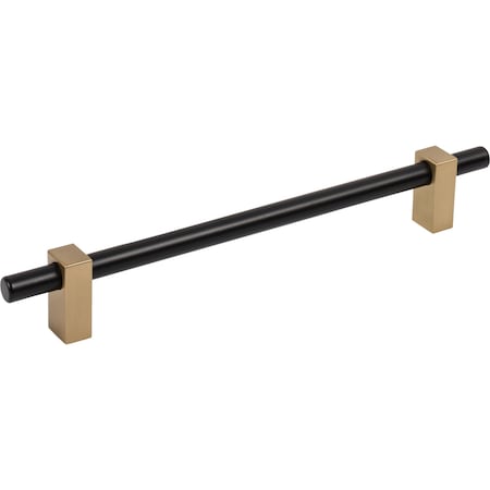 Jeffrey Alexander 192 Mm Center-To-Center Matte Black W/ Satin Bronze Larkin Cabinet Bar Pull 478-192MBSBZ